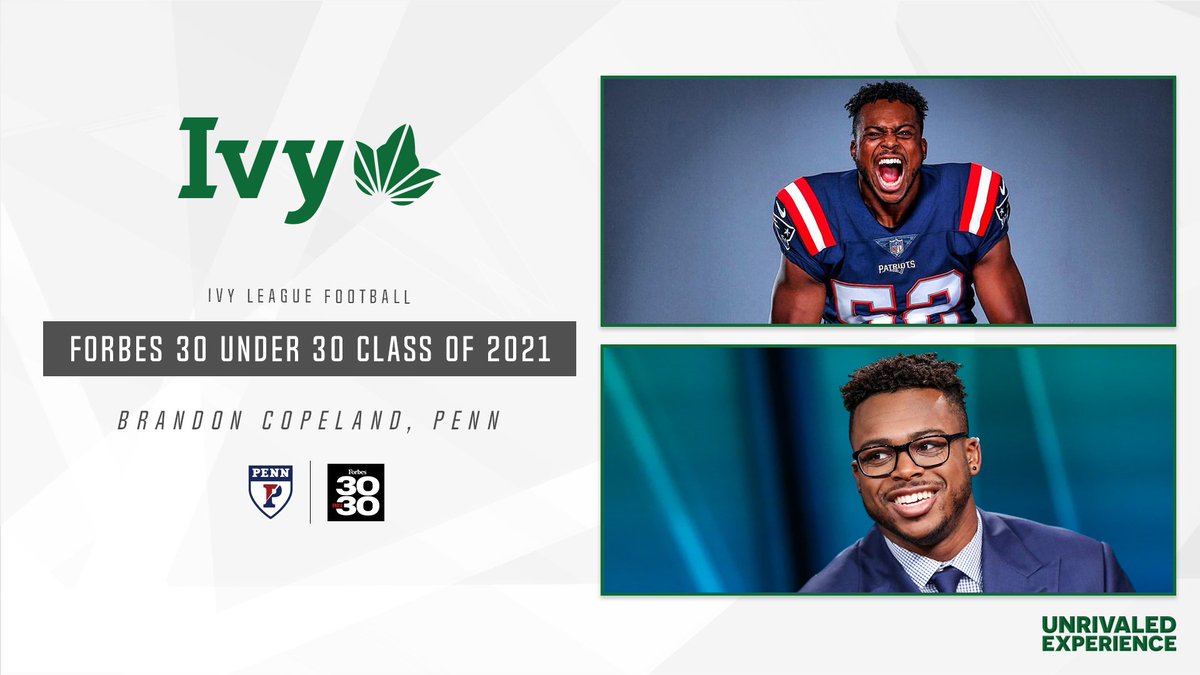 IvyLeague's tweet photo. 30 UNDER 30.

@PENNfb alum &amp; current @Patriots linebacker @bcope51 named to @ForbesUnder30 Class of 2021. The eight-year @NFL veteran also teaches a "Life 101" course at @Penn &amp; operates a non-profit organization "Beyond the Basics." 🌿🏈

📰 » https://t.co/2RlfVvPbDj https://t.co/BDrwcXIer3