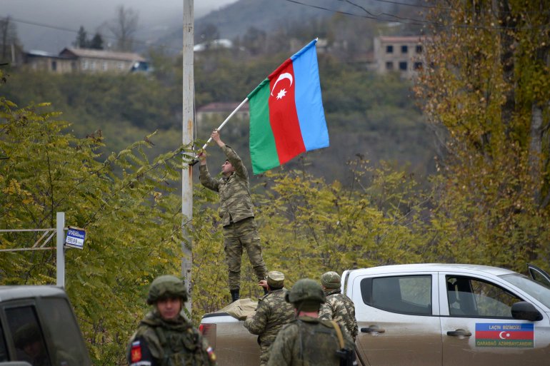 OGNreports's tweet photo. #Azerbaijan #Armemia #NagornoKarabakh
The Azerbaijani army have entered the #Lachin district taking over the last of three regions around Nagorno-Karabakh handed over by Armenia under the Russian-brokered agreement. https://t.co/5utsj1AK5G