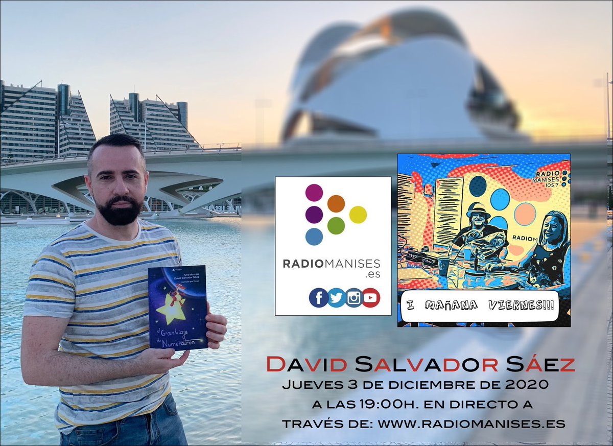 Tengo el honor y el placer de anunciar que el próximo jueves 3 de noviembre estaré en directo, de 19:00h. a 20:00h. a través de @radiomanises en el programa