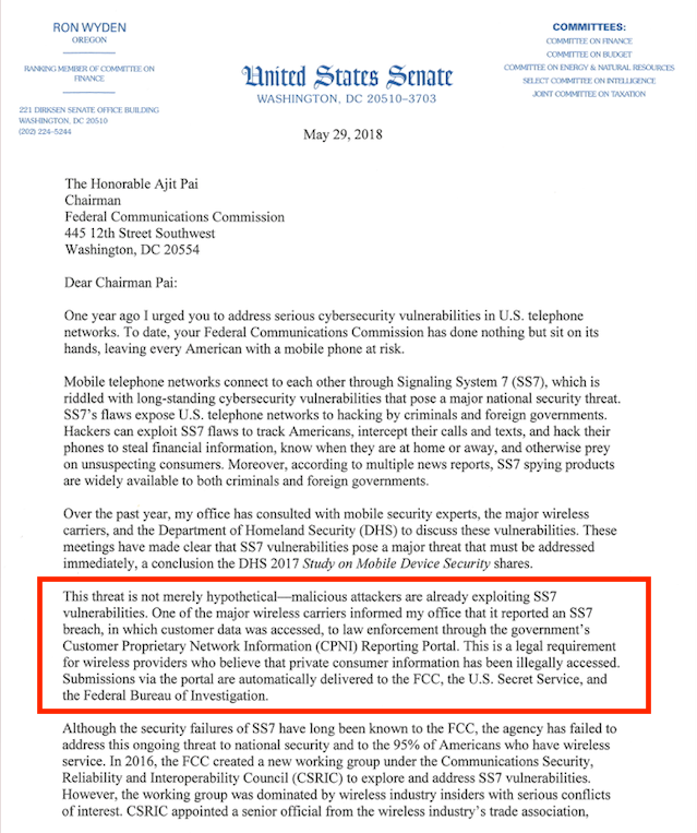 (9) Known breaches of SS7 within US per  @Wyden. Government daily operations are at risk. Despite obvious peril  @NISTcyber standards still include SMS as a 2nd factor for authentication… thanks to industry lobbying.