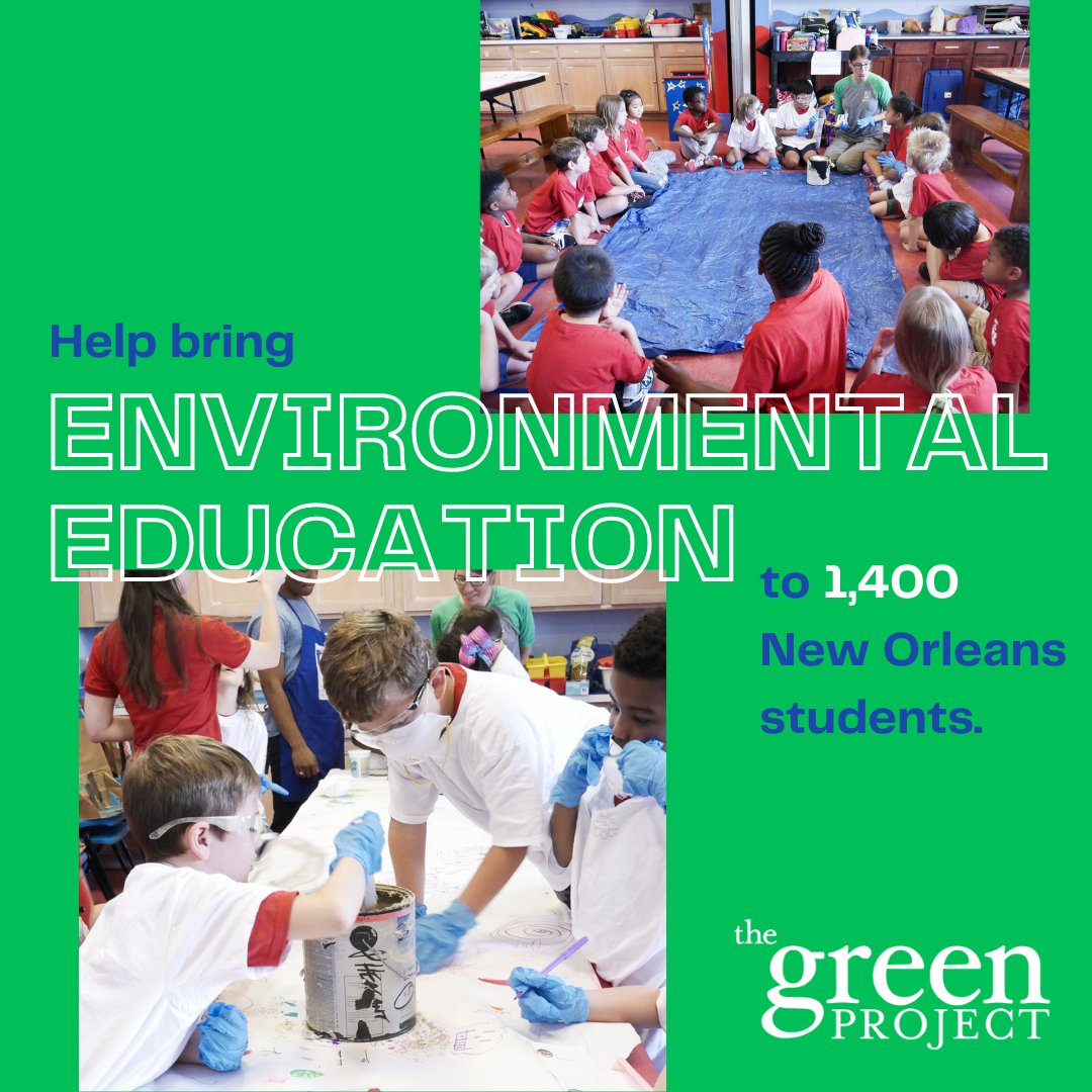 Happy #GivingTuesday! We're fundraising to bring Environmental Education to 1,400 New Orleans students. Consider supporting us today! DONATE: thegreenproject.org/donate