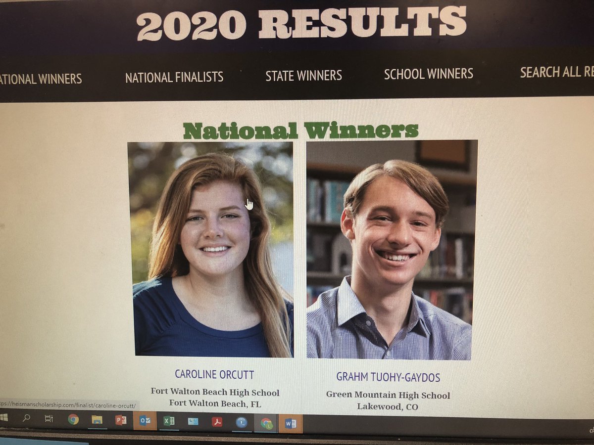 Lindaboriedugan's tweet photo. Heisman High School Scholarship Winner! Caroline Colby Orcutt from Fort Walton Beach High School. So proud of this scholar-athlete! Way to represent Okaloosa County!@spolskij @mdchambers25 @OCSD1 https://t.co/Z5NV6pQdmH