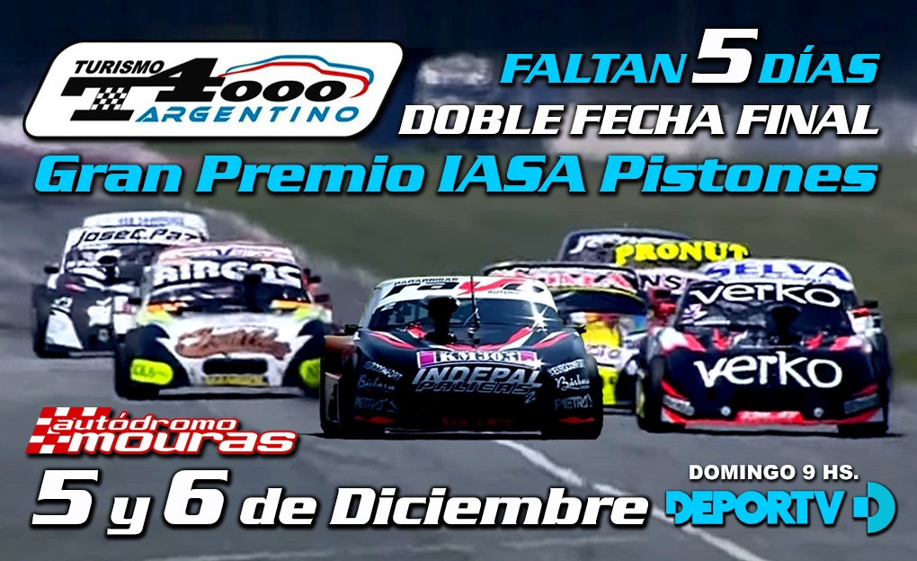 Turismo4000Arg's tweet photo. ¡Cinco días para #LaDefinicion!
#T4000Argentino https://t.co/TSrIySUtvq