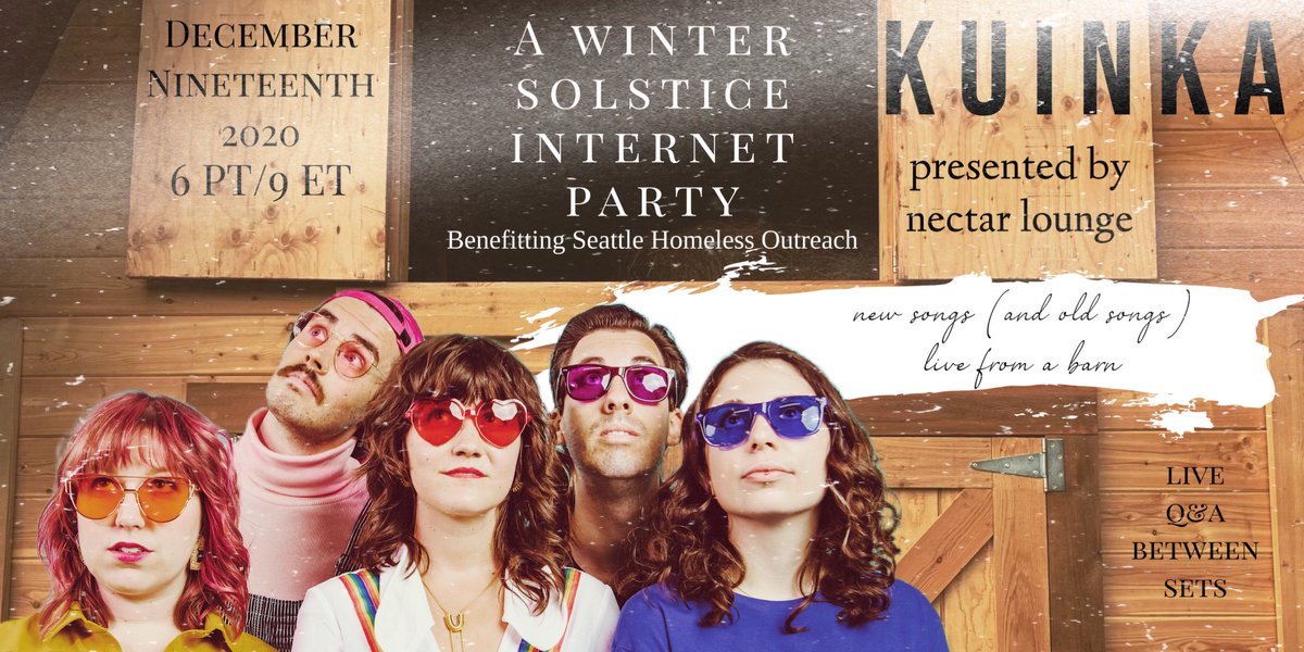 We’re taking our annual winter solstice celebration online this year ❄️ Join us 12/19 for some new songs and old songs, live from a barn where we can be good &amp; safe. Presented by <a href="/NectarLounge/">Nectar | Seattle</a> + benefitting Seattle Homeless Outreach ♥️