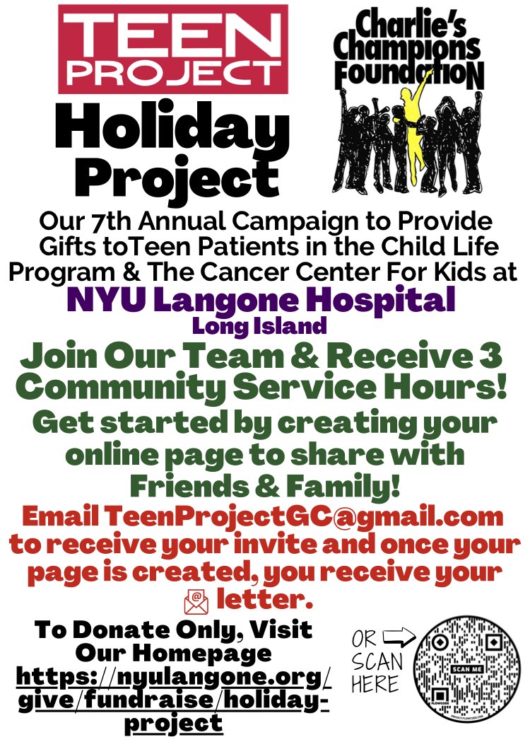 StevenS_GC's tweet photo. @GCUFSD Students and Families - Join our team! 📩teenprojectgc@gmail.com to support hospitalized teens @NYULangoneLI or make a donation to spread some holiday cheer🎁 #GivingTuesday2020 https://t.co/BpOXBF1d9V