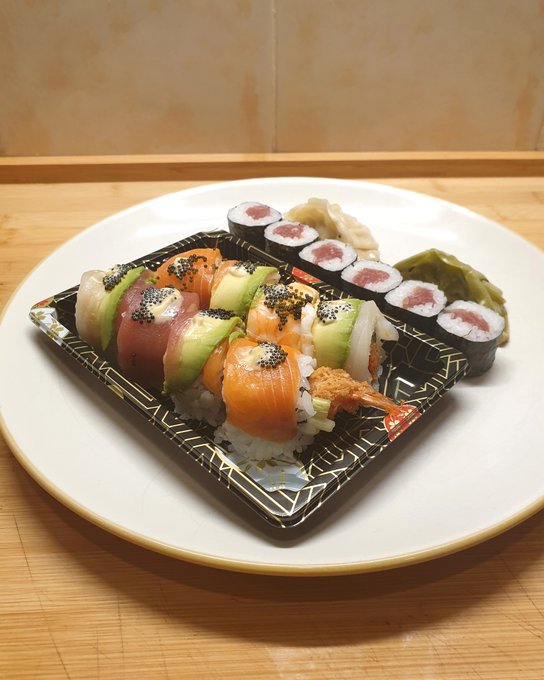 it's my birthday today! :3 we couldn't go out unfortunately but we found an amazing little sushi place