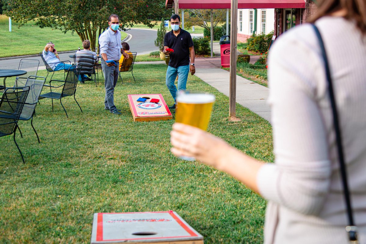Rookiesnc's tweet photo. Come out and play! 🙌 We have lawn games, outdoor seating, and patio seating to enjoy that fall weather. 

#RookiesRTP #raleigh #sportsbar https://t.co/josCAwce1Q