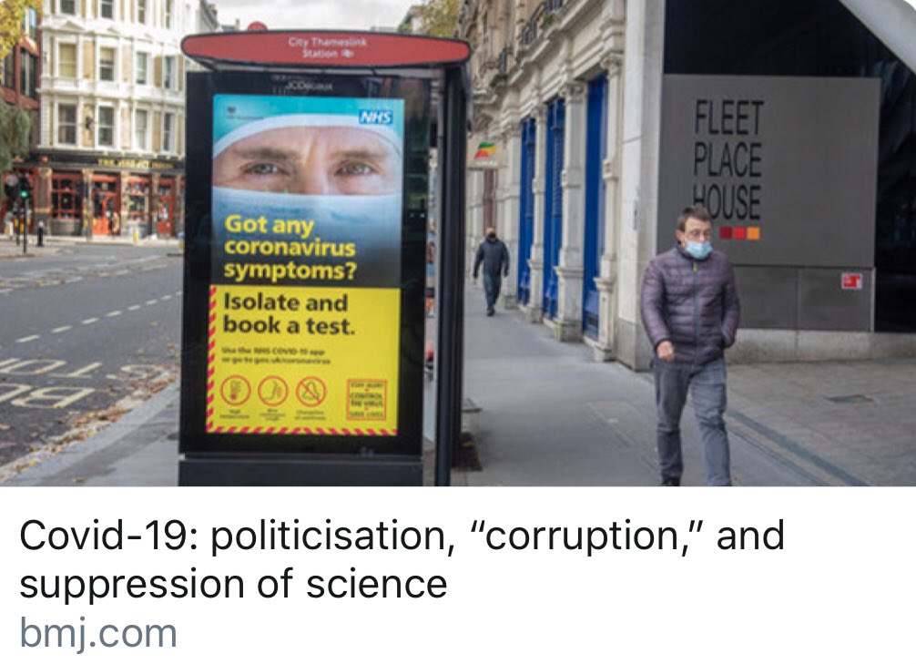 OnCall4ON's tweet image. British Medical Journal Editorial:
“Covid-19 Politicalization, Corruption &amp;amp; Suppression of Science”

▶️shorturl.at/cpqMU

“Science is being suppressed for political &amp;amp; financial gain. Covid-19 has unleashed state corruption on a grand scale, &amp;amp; it is harmful to public health”