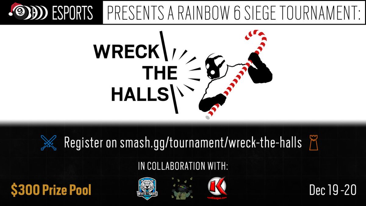 TSDFW1's tweet photo. Our friends over at 9-Ball eSports are hosting an event for Rainbow Six Siege (PC) Wreck-The-Halls. Register your 5v5 team today! @9BallEsports @Shookyroxors @Ramazyy @notsobizzy @HellooJimmi @DannyHeffernan6 @tools_by_ezio @TBE_RT #tsdfw
https://t.co/nVhK9GloOa https://t.co/uusSFACxMl