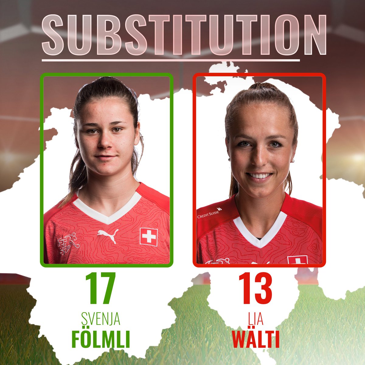 nati_sfv_asf's tweet image. Gute Besserung, bon rétablissement, buona guarigione, @liawaelti ! 🍀

41&apos; *1:0

#BELSUI #WEURO2022
