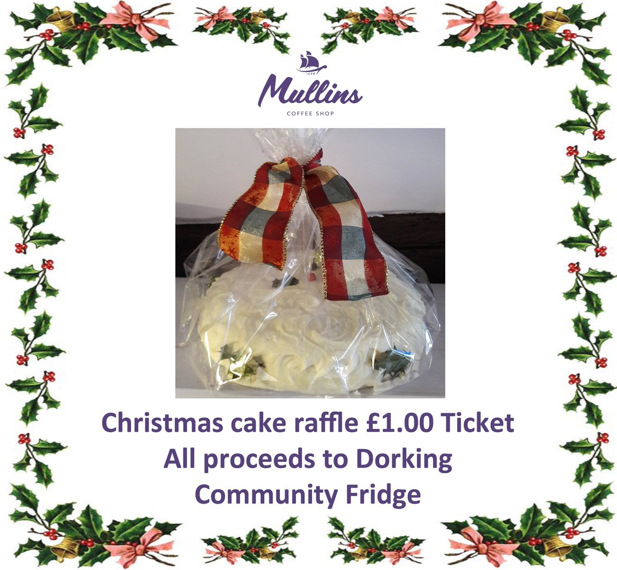 MullinsShop's tweet photo. #christmascake #raffle #dorkingcommunityfridge
#supportcomunity #supportdorking #shoplocal #shopdorkingsupportlocal 
@hellodorking @ilovelocalsurrey @eatsurrey @visitsurrey @surreylive @Midsurreycf @DorkingFriends @DorkingCrier @MoleValleyDC https://t.co/ykD3ZhT6PY