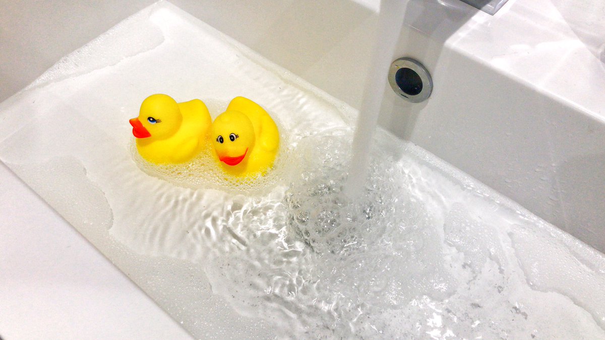 KtLeeArrowsmith's tweet image. I’ve put rubber ducks in the sink so they bob about when I wash my face. Makes me smile. 
It’s these things that stop me going mad during lockdown or maybe I’ve already gone mad 😆 #LockdownFun #SendHelp