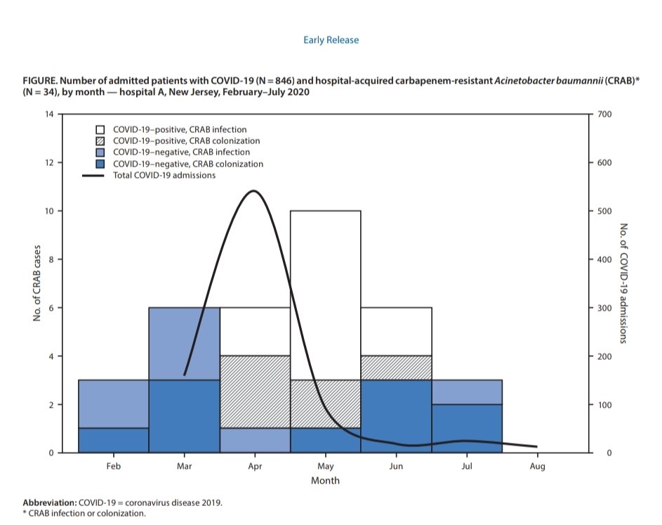_jicastillo's tweet image. 🔥Nuevo en @CDCMMWR 

Relación entre el aumento de hospitalización por #COVIDー19 e infección/colonización por A. baumanii MDR.

Por esto y otros datos, se pronostica que se adelante el apocalipsis de los antibióticos!

#IDproblems 

cdc.gov/mmwr/volumes/6…