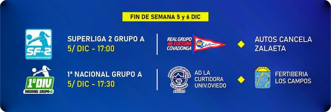 fvbpa's tweet photo. Descanso para los equipos masculinos y para el CV Oviedo, pero que nos presenta un derbi entre @voleycurtidora y @ADLosCampos y un partido en casa de @VoleibolRGCC.
@voleibolasturias @fvbpacontigo #superliga2 #FVbPA #rfevb #asturias #PrimeraNacional https://t.co/0h9gJv8gPF