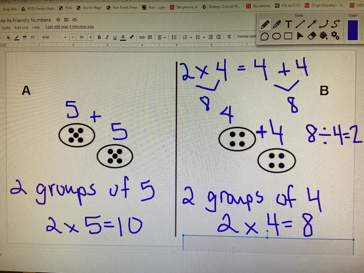 MrsScottsTeam's tweet photo. We had good math discussion about multiplication today. We noticed a lot of patterns and used multiple strategies 👏🏻 #talkaboutmath #DistanceLearning @BrookfieldES https://t.co/4DZqcqbqwZ