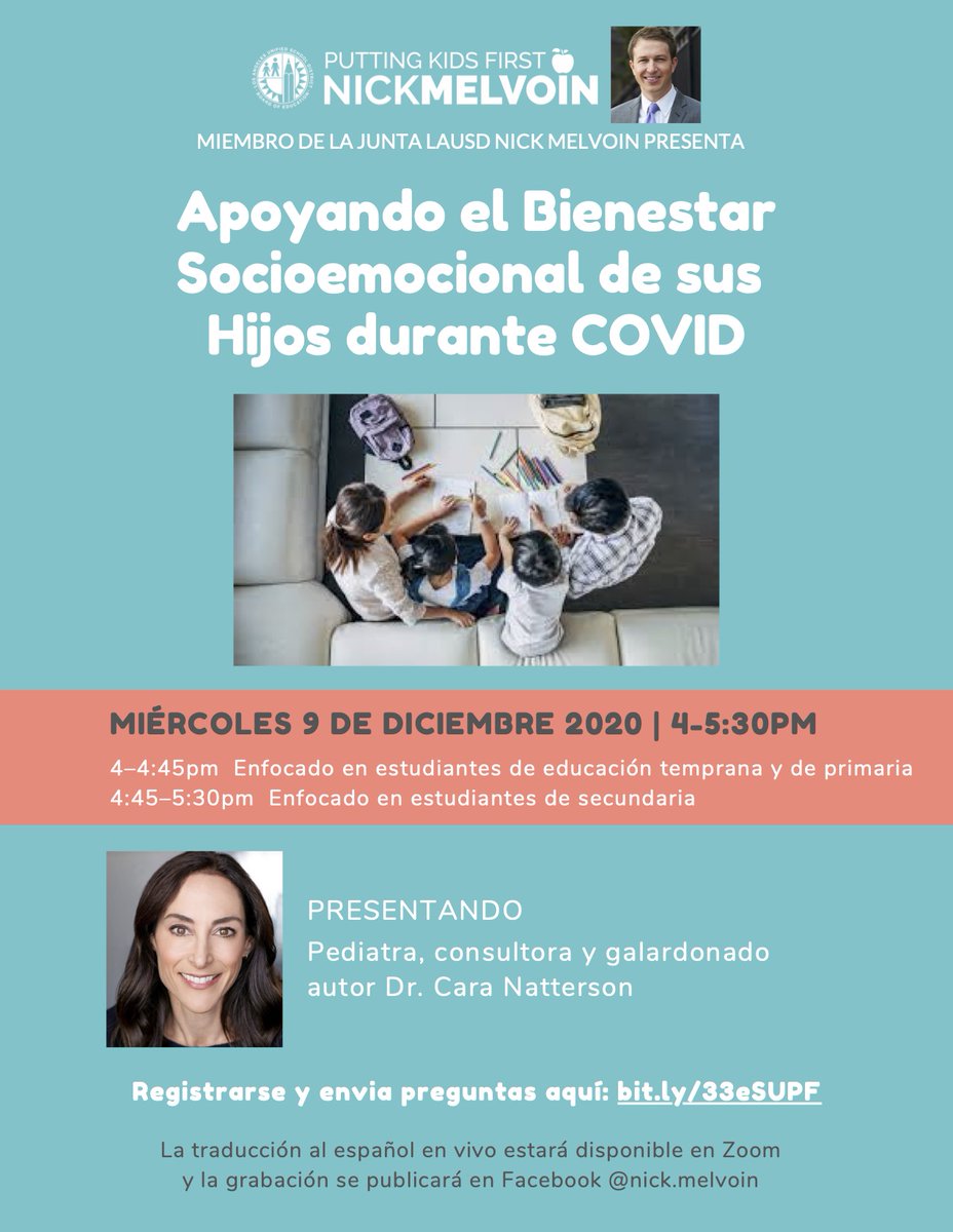 2020 has been tough, especially on kids. Join our next virtual conversation w/ pediatrician &amp; award-winning author Dr. Cara Natterson to learn more about supporting the social emotional wellbeing of your children right now. Register &amp; submit questions at: bit.ly/33eSUPF