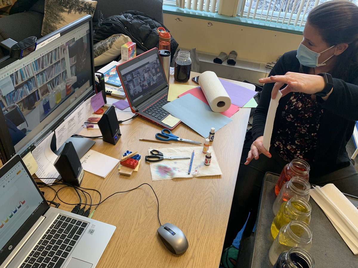 mrsflewelling27's tweet photo. Today we started #testitouttuesday with our colour inquiry! First, we read The Day The Crayons Quit..then we explored primary and secondary colours by conducting the walking waters experiment!! We may bevirtual, but we still know how to make a mess!😁 @oakleybarrie @BlakeySabrina https://t.co/a7ATJWe5A9