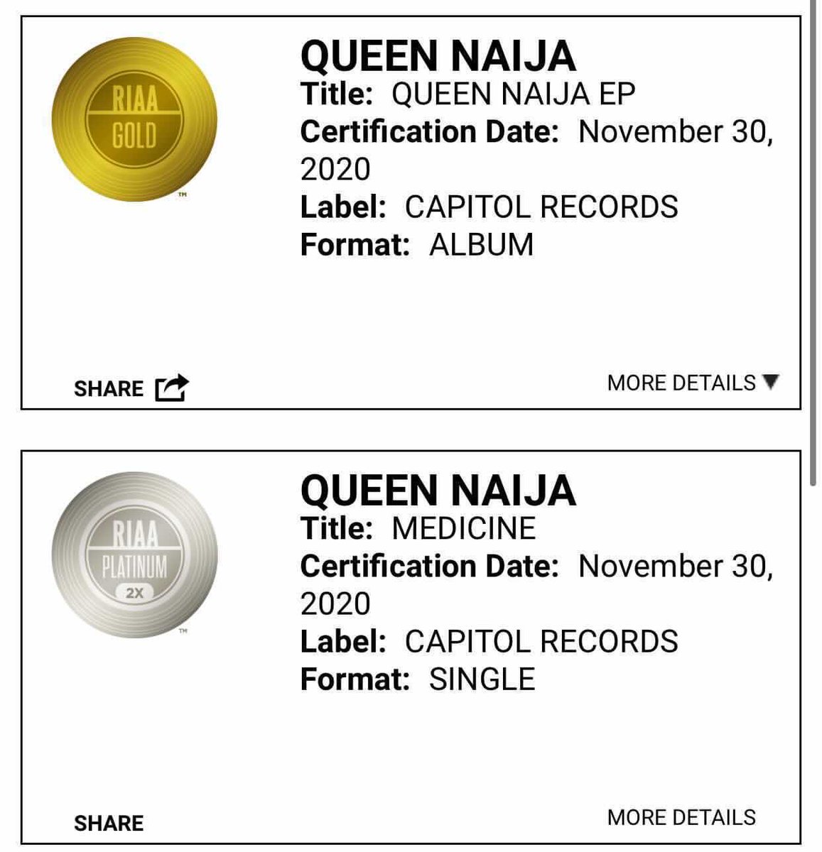 What record label is queen naija signed to
