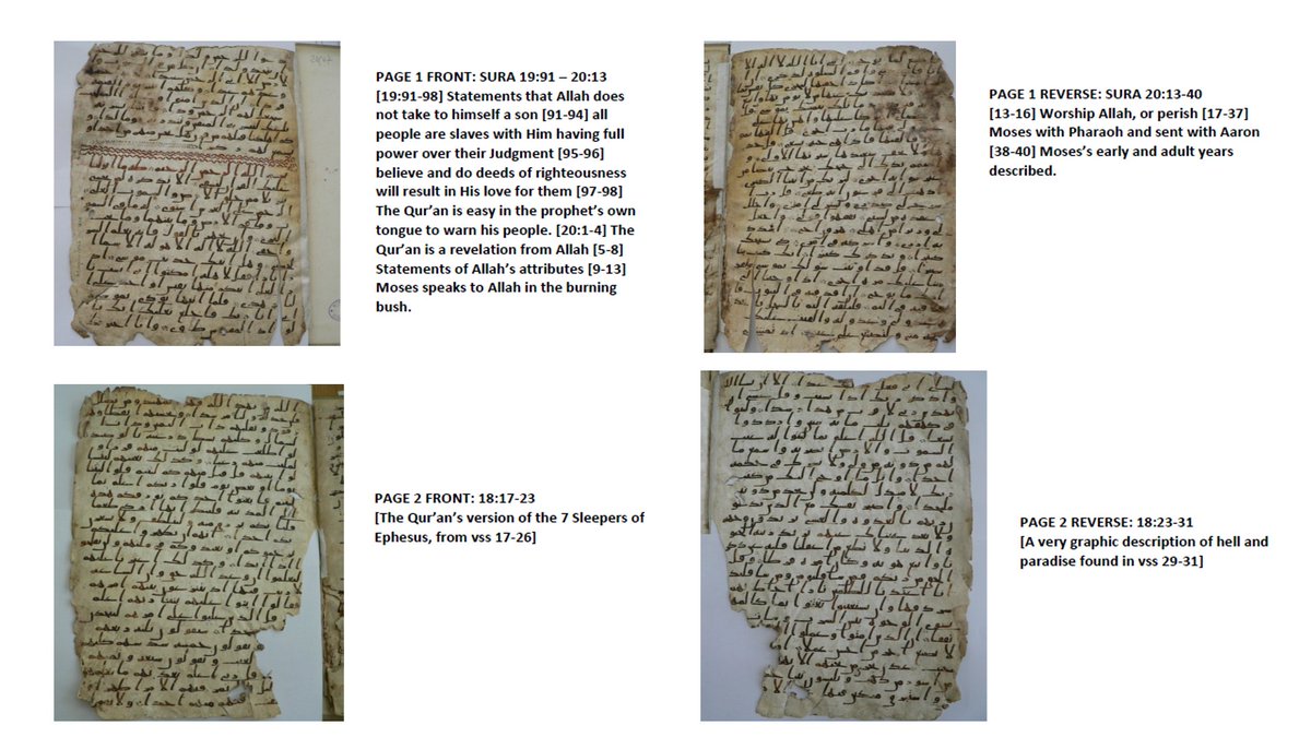 6/n The Birmingham MS has 4 instances of diacriticalmark textual variants.1)With grammatical implications2) Gibberish reading (see below & match with Qur’an of the day),proving that even this text has early textualvariants, along withverse numbering differences.