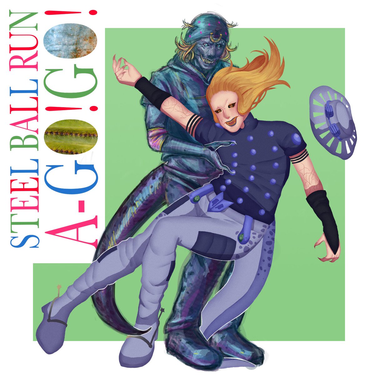 Lovitrones's tweet photo. Scary Monsters Johnny &amp; Gyro by me and @mxghtythorin for #SBRaGoGo @GoGoCollabs !!!! (I did Johnny and Shin made gyro!!) rawrr wjdk 🦖🦖
_
#jjba #jojosbizarreadventure #ジョジョの奇妙な冒険 https://t.co/1VtOF8P1GN
