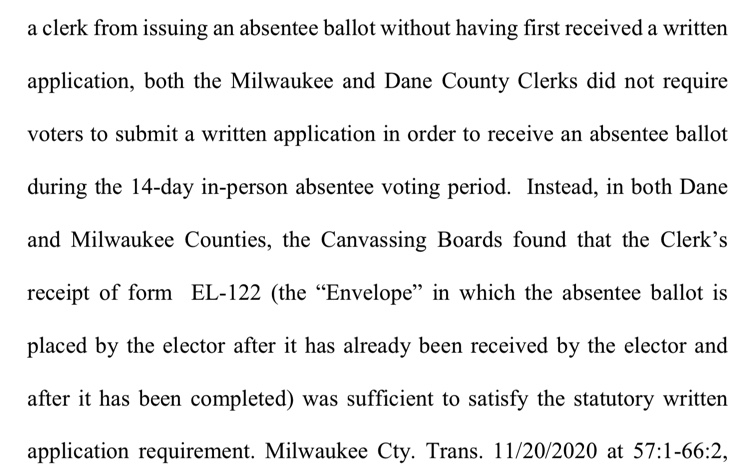 Apparently now Canvassing Boards determine whether Election Laws need to be followed or not....in the Case of the 170k ballots...it wasn't convenient.