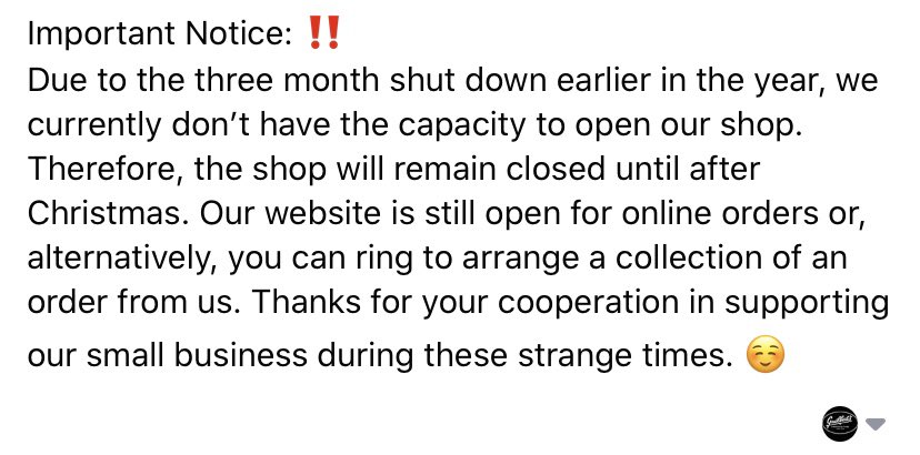 GuilbertsChocs's tweet image. An important notice from us #shoplocal #bristol