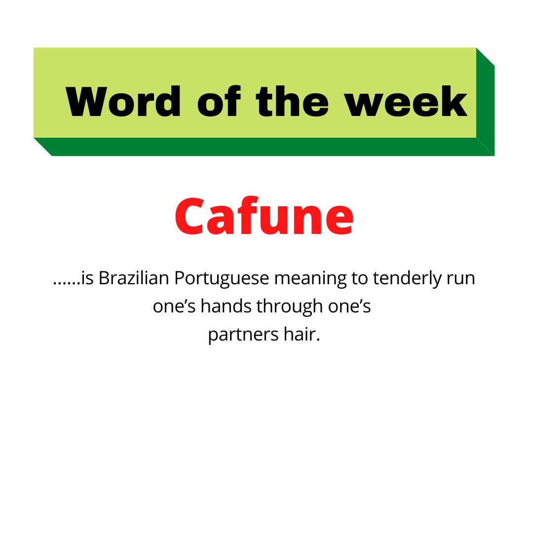 We are going to have a phase of foreign words for which there is no English equivalent. That's the first 👉Cafune 😍👱‍♂️👱‍♀️🧔💈👀💗
It's our #WordOfTheWeek #LibraryLife #LewishamLibraries