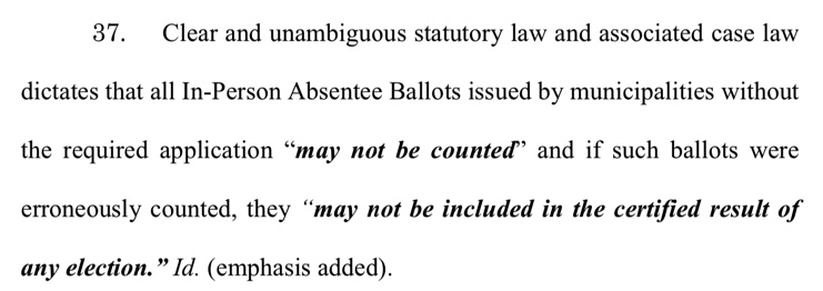 Crystal clergies Statutory Law and Case Precedent. if Application not filled out and Photo ID verified, Absentee ballot SHALL NOT BE COUNTED.