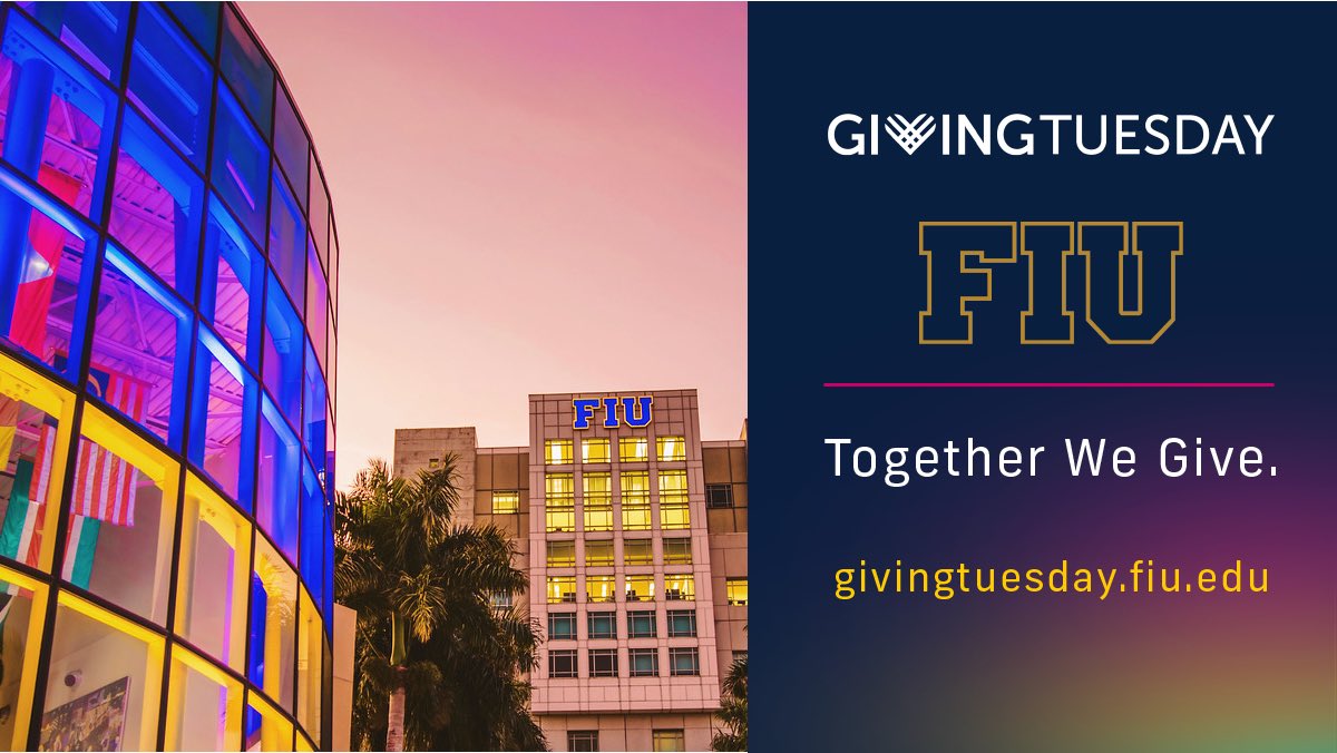 Today is #GivingTuesday and we’re counting on YOU to help make a change for our college. We have 24-hours to raise as much as we can for our FIU &amp; our FIU students. To donate, visit givingtuesday.fiu.edu. 🐾