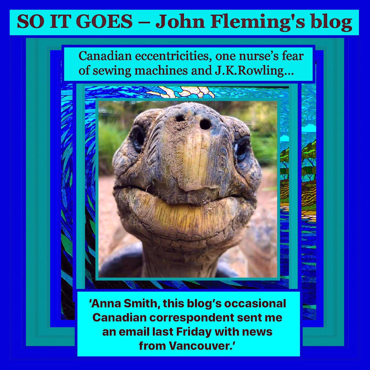 Canadian eccentricities, one nurse’s fear of sewing machines J.K.Rowling & #AnnaSmith.
#thejohnfleming #blog
#nyc #bronx #manhattan #statensland #queens #brooklyn #washingtondc #washingtonstate #harlem #california #losangeles #sanfrancisco #london #uk
https://t.co/YKYDjThHv7 https://t.co/GPJTtdVoph
