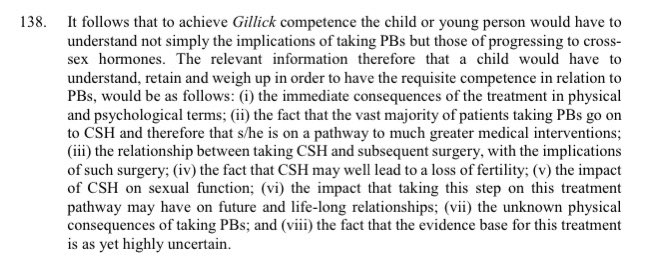 Treatment 2 (cross-sex hormones) and even treatment 3 (sex change surgery) because those are likely (but not inevitable) knock on consequences. This seems an almost impossible hurdle and raises all sorts of causation questions (what if proper consent reduces the likelihood...