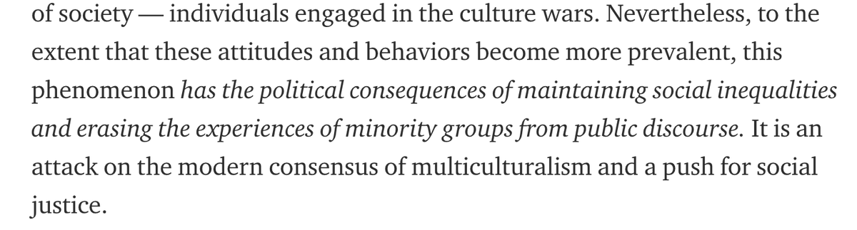 Right off the bat this is one hell of an assumption: Critics of "wokism" aren't just criticizing ideas; they're attacking the push for social justice. Rod is tacitly vilifying any and all dissent already. The mere act of pushing back is evidence of malfeasance.
