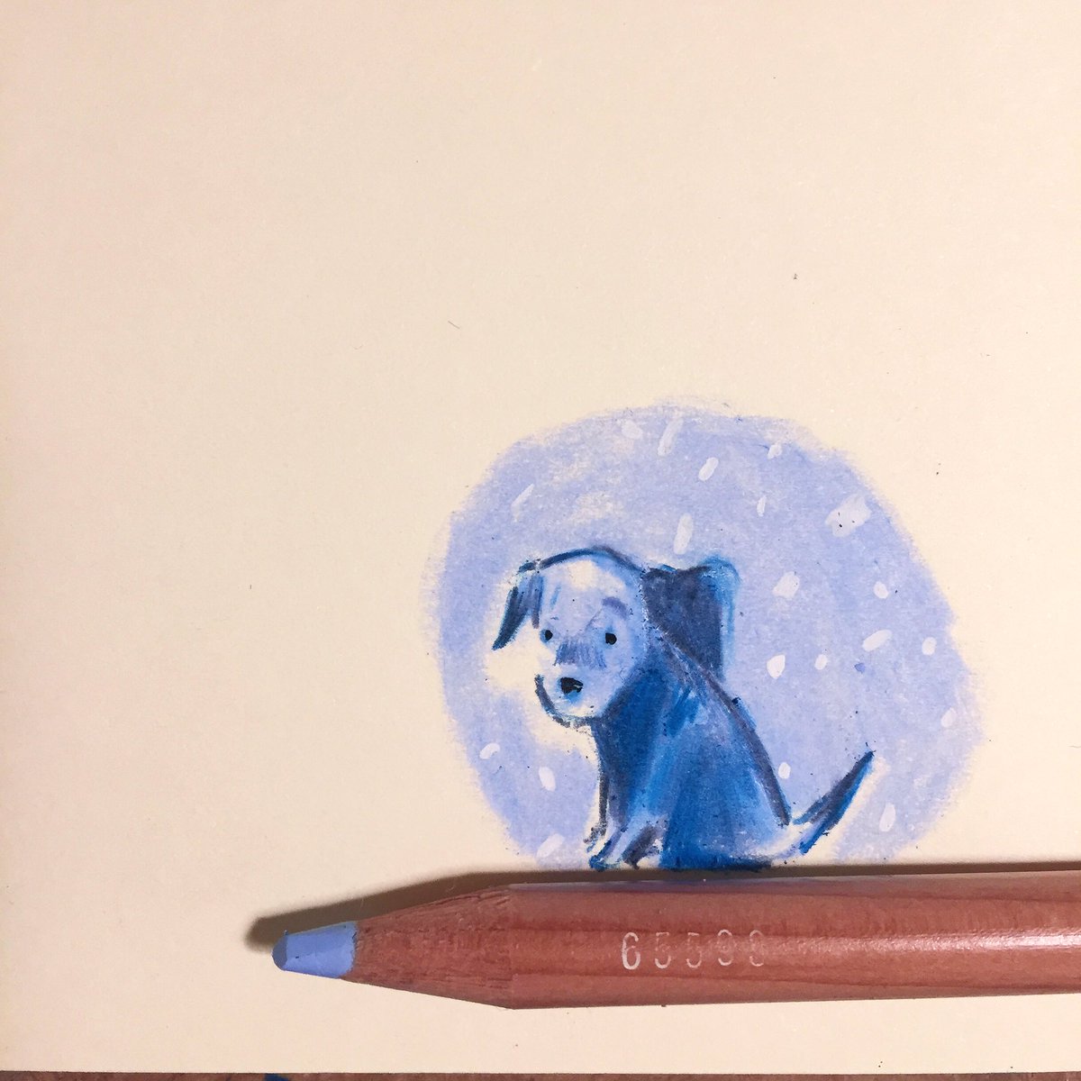 A tiny pup on a pencil. 

#sketchbook #carandacheluminance