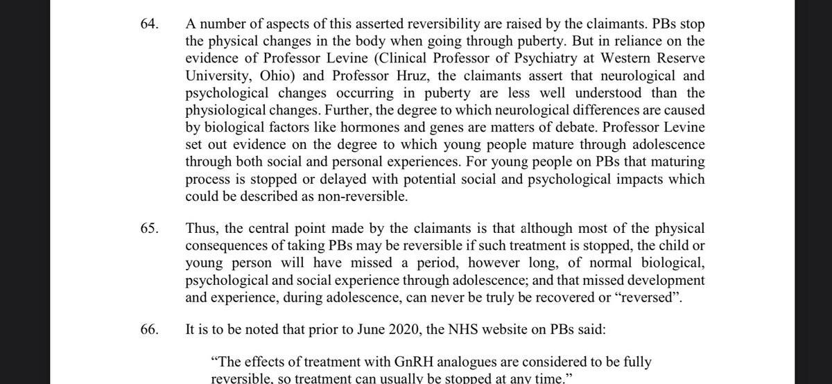 Another issue which I think is on the edges of this judgment but not quite grappled with by the court (it would not be alone, it comes up in lots of other contexts) is whether children can think for themselves about complex issues given their stage of neurological development...