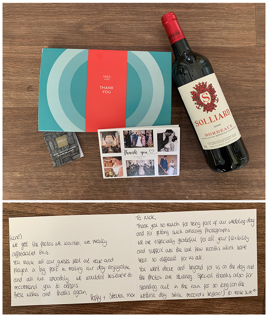 Absolutely blown away! Received an amazing card and gift in the post from a lovely couple who I had the pleasure of capturing their special wedding in October ❤️