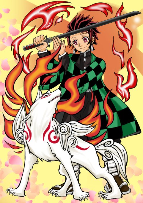 まいまい@Ragu🐈‍⬛さんがTwitterに投稿した竈門炭治郎(鬼滅の刃)のイラスト。