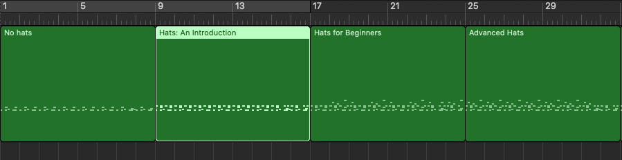 pronetoerrors's tweet image. Playing around trying to program a dnb breakbeat and I'm having more fun with the region names