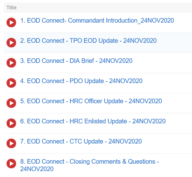 EodCmdtUSArmy's tweet photo. Did you miss the EOD Connect? No worries- check out these videos on MilTube- also accessible through our MilSuite #BOOM #TeamEOD #GoArmyEOD #GoOrdnance #GoEOD 

https://t.co/Y88dab59xg

@ArmyHRC @OrdnanceCSM @ChiefofOrdnance @EODCSM @52ndEOD @71stEODRaptors https://t.co/MSkKaX7mj2