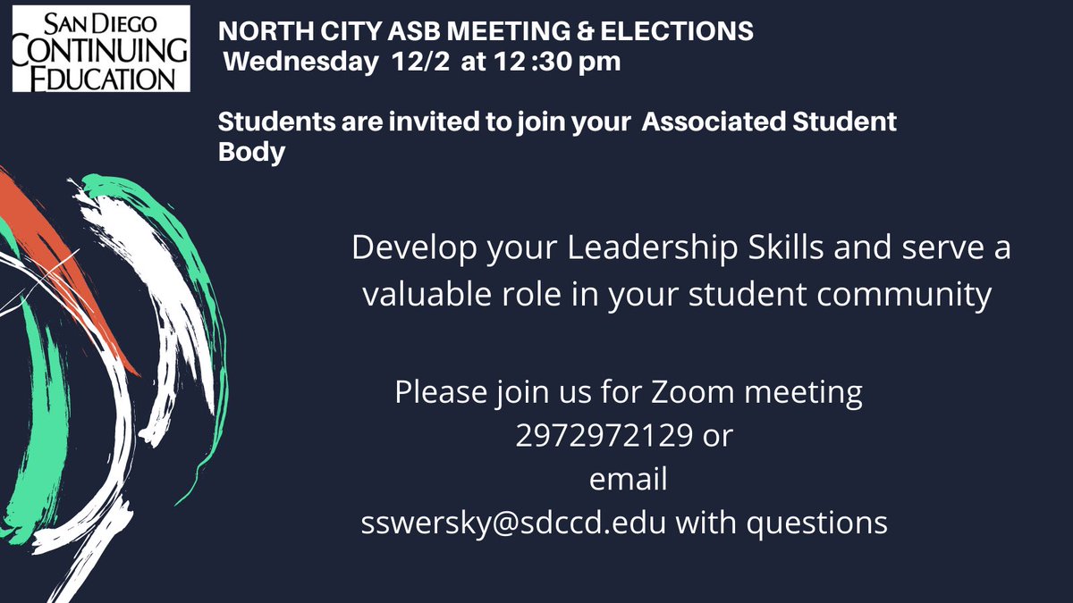 NorthcityA's tweet image. NORTH CITY ASB Meeting Wednesday 12/2 at 12:30 Please join us