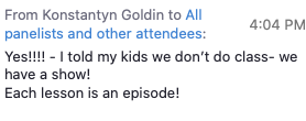 LINC_PD's tweet photo. Love this comment by @KonstantynGold3 shared during @deelanier's #keynote! Absolutely love this! #LINCstream2020 #designteaching https://t.co/LOk1DVKDqP