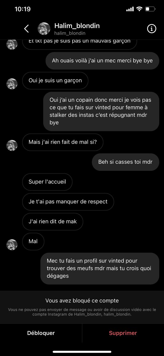 ElsaPepin1's tweet photo. Donc le mec a créé un profil sur vinted pour trouver des instas de meufs et viens m’écrire après dégage non https://t.co/A4pzOht8Ps