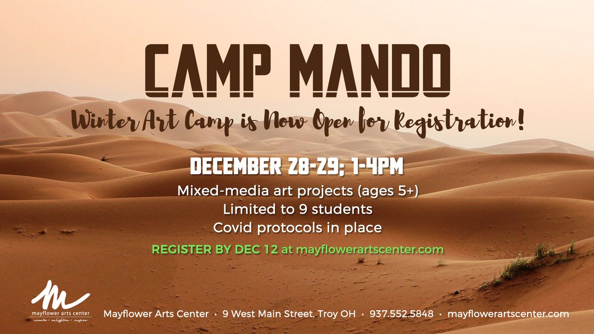 MayflowerArts's tweet photo. Register now for Winter Art Camps and MORE this month at the Mayflower! - https://t.co/uAihC3y8Mb https://t.co/3Iwrsm5QrZ
