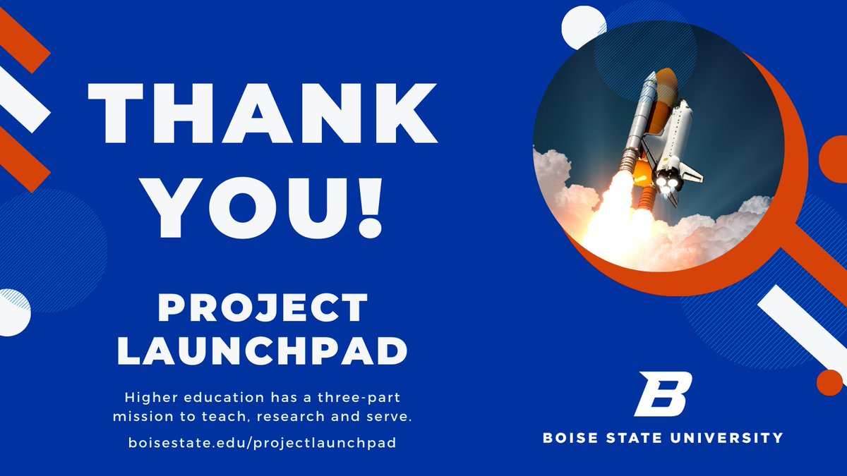 BoiseState's tweet photo. On behalf of our President @MarleneTromp, we thank our national colleagues and partners for their participation in the #ProjectLaunchpad summit today. Our work for students continues.
Visit the clearinghouse of research, data and strategies, and share at: https://t.co/PEzyimac6D. https://t.co/9RLaHyetvY