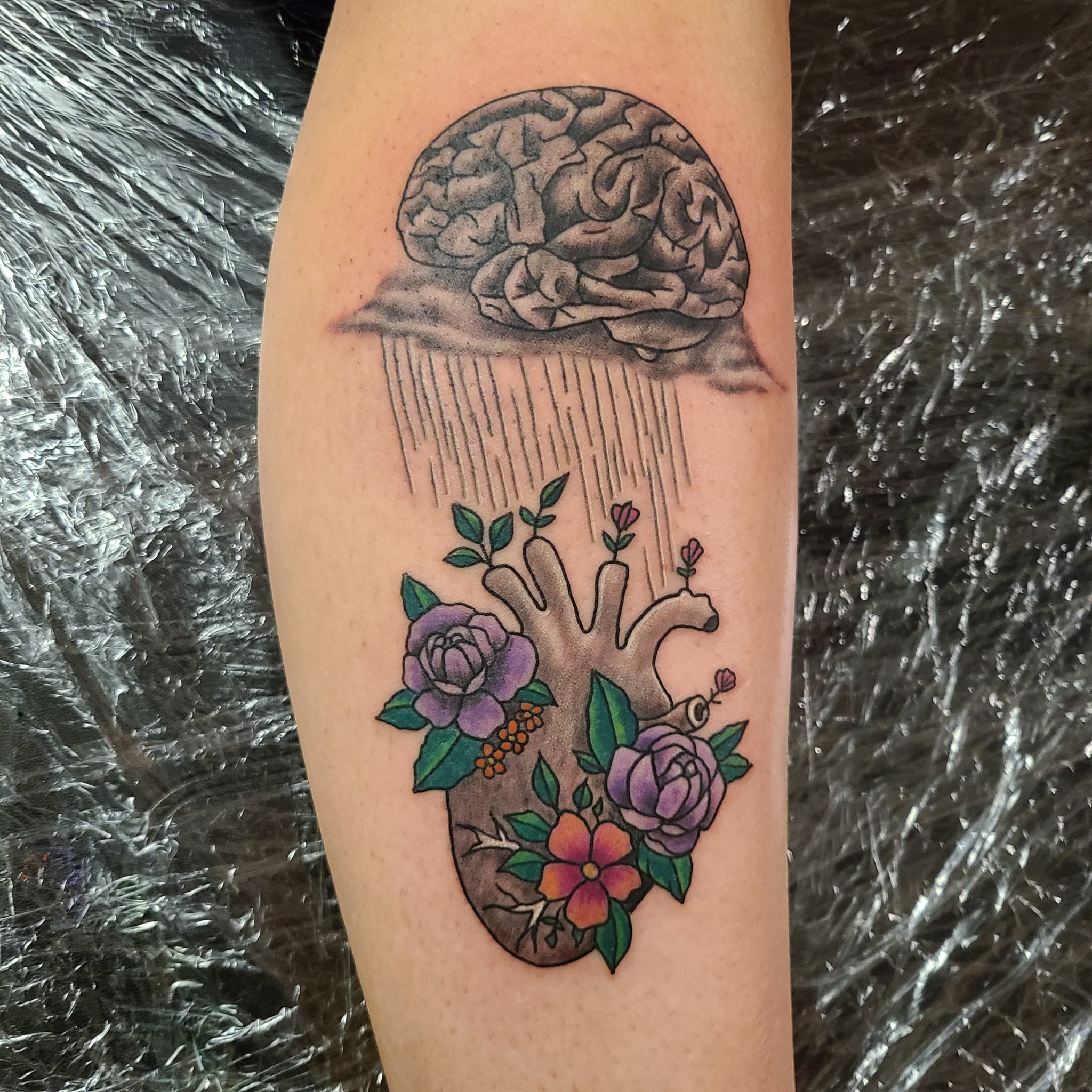 Celestial Ink  Half heart half brain tattoo ink brain heart flowers  design tattooartist egypt black artist roses  Facebook