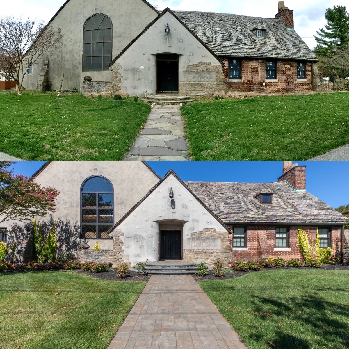 DarDes_sj's tweet photo. #TransformationTuesday
Take a look at how the front of this home was transformed thanks to a new walkway and some fresh landscaping.
#DarlingtonDesigns #HomeResort #BackyardBliss #Landscaping #Hardscaping #EPHenry https://t.co/RCCPjzMReL