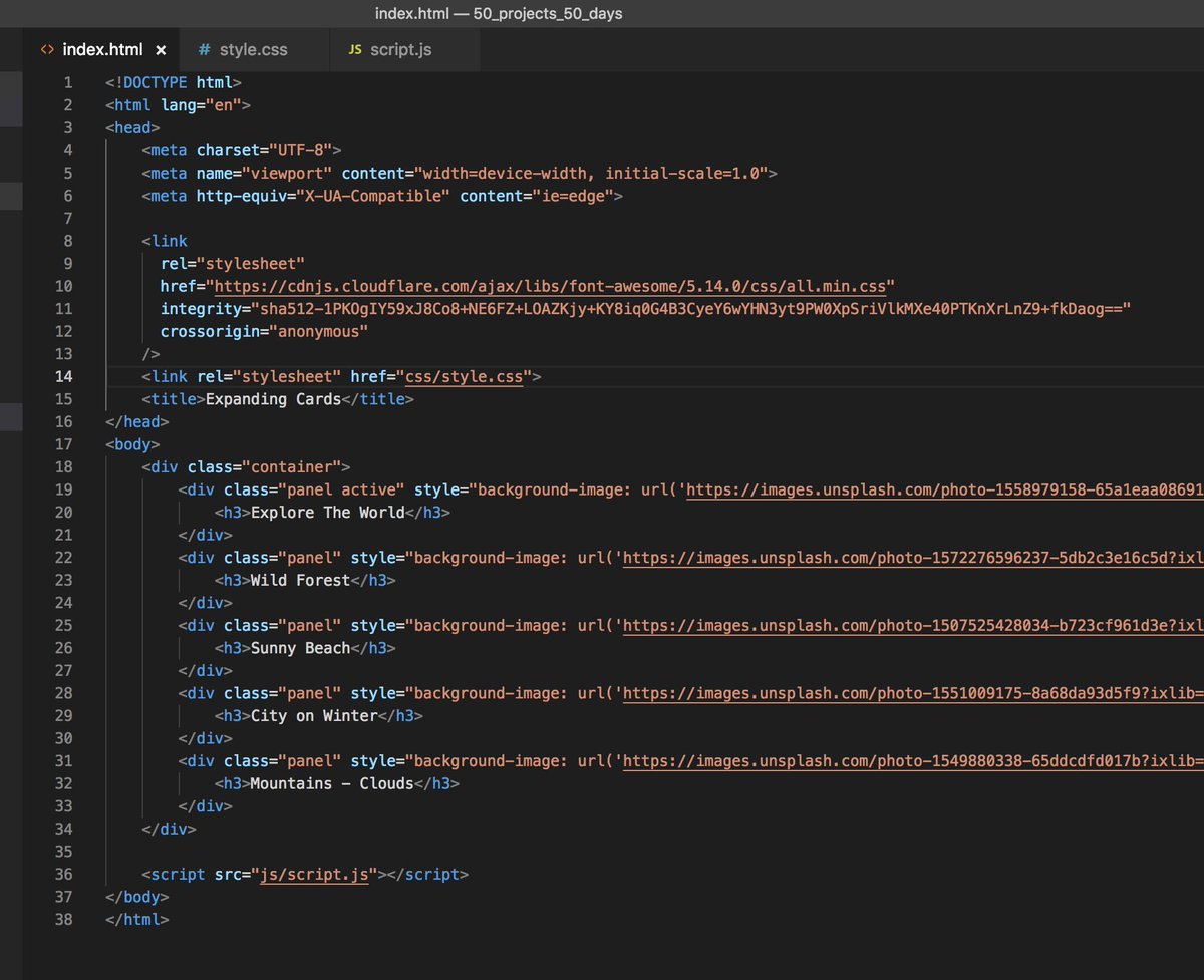 TheBaylisCode's tweet image. Day 12 of 365 3rd edition
Happy Tuesday! Working on an Expanding Cards widget from the 50 projects / 50 days course Practice Practice! :)
#codingphase #365codingphasechallenge #thecodingway #100daysofcode #javascript #React #50Projects50Days
#25DaysofChristmas #25daysofcode