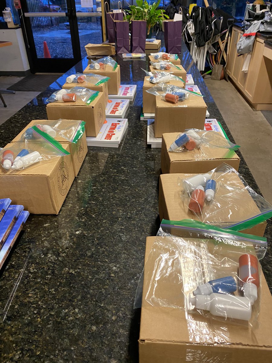 MsMarrion's tweet photo. A teacher’s job never ends! I’m packing up supplies and paint to send home for students to make a replica of a Renaissance Apothecary Jar @ArtInHistory https://t.co/FHlrDjzjjp