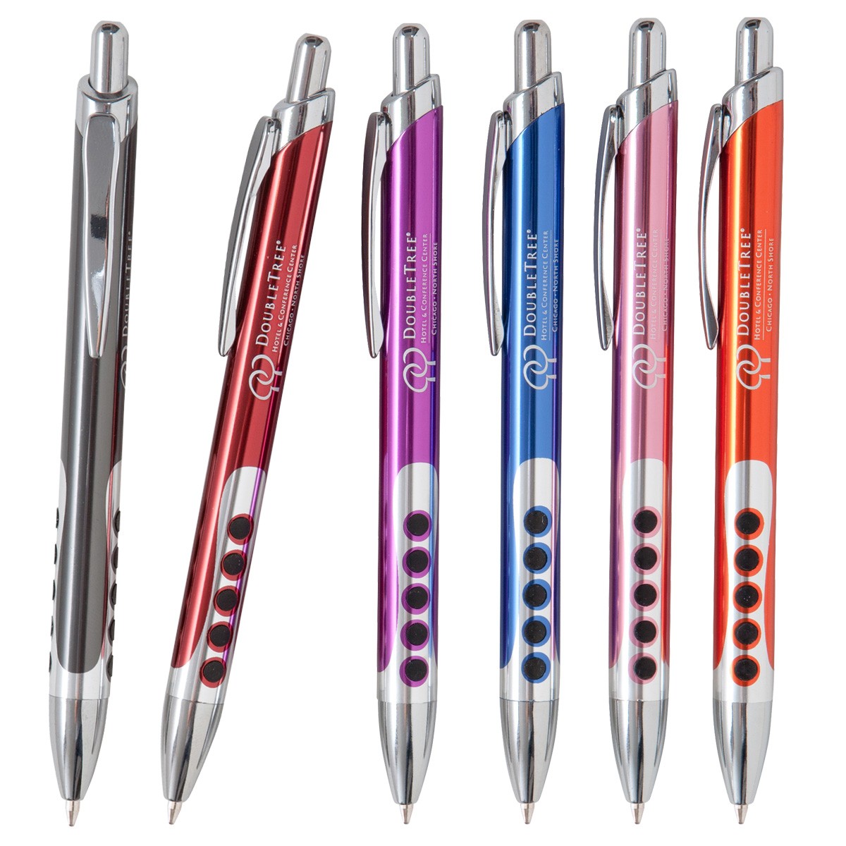 These Austin Click #Action #Ballpoint pens are simply gorgeous. Features curved chrome accents and a dotted #grip. #Clickaction mechanism makes it easy to use and saves the ink from drying out quickly. bit.ly/33BwWGJ