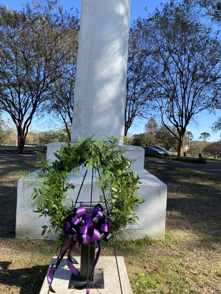 Earlier today SGA President Nicholas Hopkins and SGA Senator Chris Sanders placed a memorial wreath on behalf of the NSU Student Body at the base of the Columns to honor the memory of Wyatt Ricks.