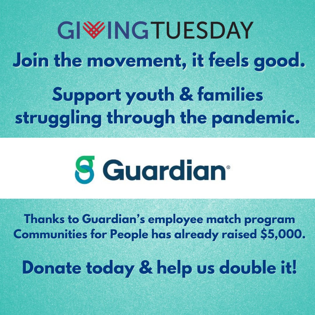 Join the  #givingtuesday2020 movement, it feels good! Almost to our goal of $10K! Donations will provide families with #emergencyshelter #housingsupport #basicneedsitems. Donate at ow.ly/zj3i50CzIwm . Please RT.  #guardianemployee #guardianforgood  #giveback <a href="/guardianlife/">Guardian Life</a>